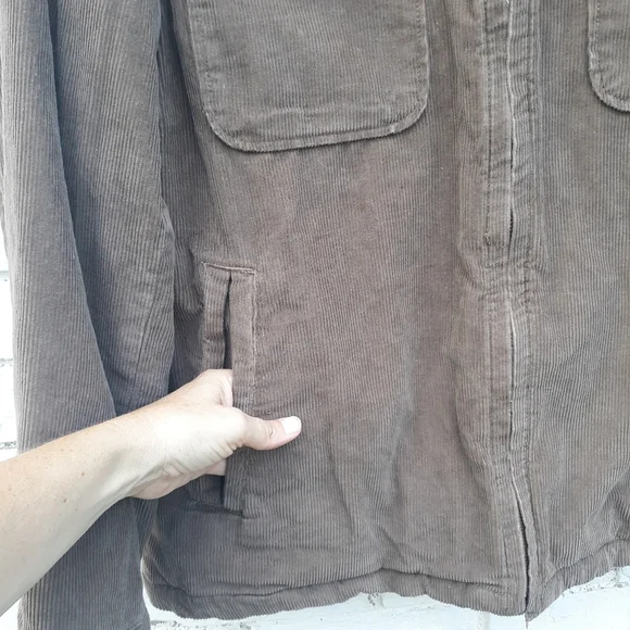 Gap Y2K Corduroy Jacket Sherpa Lined Zip Front